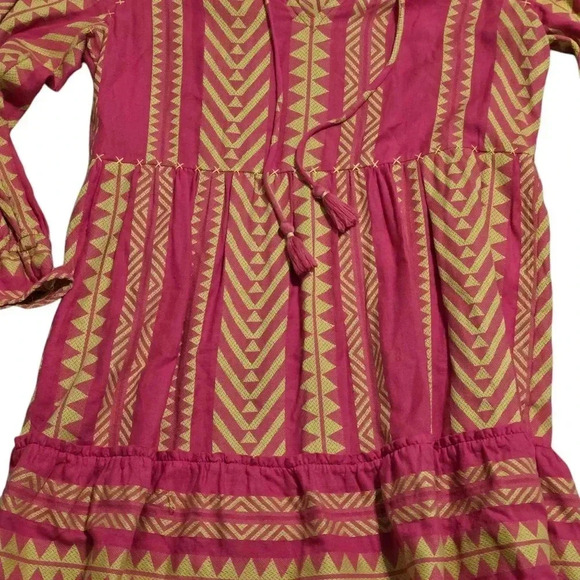 Maeve by Anthropologie Size SmallPretty Pink and Green Dress With Longsleeve - Picture 3 of 8